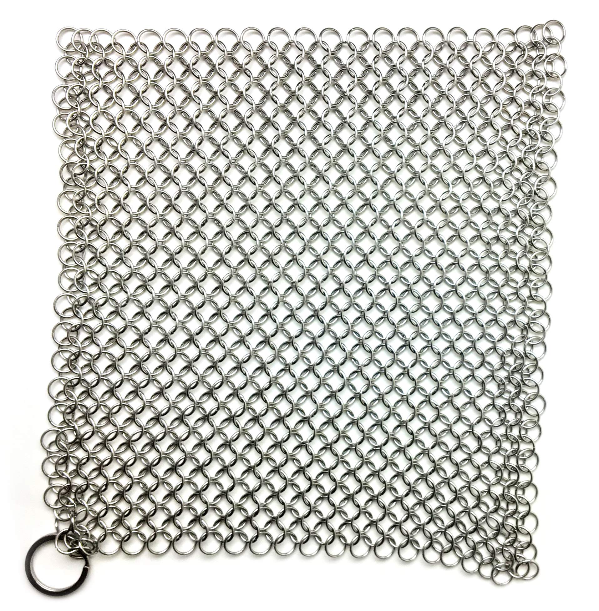 Chain Mail Scrubber by Crisbee - 316 Stainless Steel - Rust Resistant - Perfect for Cast Iron and Carbon Steel Cookware by Crisbee