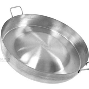 Comal Convex 21.5” Stainless Steel Panza Arriba Heavy Duty Commercial Mexican Griddle Extra High Rim