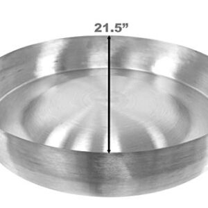 Comal Convex 21.5” Stainless Steel Panza Arriba Heavy Duty Commercial Mexican Griddle Extra High Rim