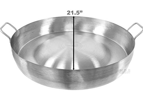 Comal Convex 21.5” Stainless Steel Panza Arriba Heavy Duty Commercial Mexican Griddle Extra High Rim