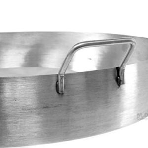 Comal Convex 21.5” Stainless Steel Panza Arriba Heavy Duty Commercial Mexican Griddle Extra High Rim