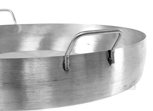 Comal Convex 21.5” Stainless Steel Panza Arriba Heavy Duty Commercial Mexican Griddle Extra High Rim