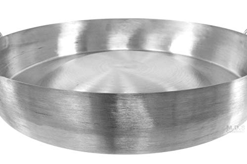 Comal Convex 21.5” Stainless Steel Panza Arriba Heavy Duty Commercial Mexican Griddle Extra High Rim