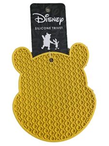 best brands disney winnie the pooh silicone trivet, multipurpose flexible kitchen tools that serve as pot holders, spoon rest, jar opener, or heat resistant hot pads up to 500 degrees f yellow 7x6