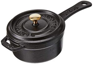 staub cast iron 0.25-qt mini saucepan - matte black, made in france