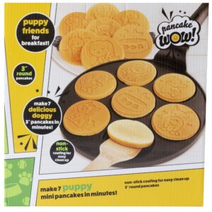 Puppy Friends Mini Pancake Pan - Make 7 Unique Flapjacks - Nonstick Griddle for Breakfast Pup Animal Fun & Easy Cleanup - Fun Dog Related Gift for Kids & Adults, Boys or Girls