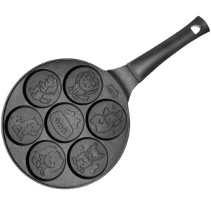 Puppy Friends Mini Pancake Pan - Make 7 Unique Flapjacks - Nonstick Griddle for Breakfast Pup Animal Fun & Easy Cleanup - Fun Dog Related Gift for Kids & Adults, Boys or Girls