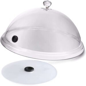 smoking gun cup lid & cloche for cocktail food smoke infuser. a chef & entertainers tool. transparent plastic 2pc accessory disk cover 4.75” & dome 12” extra large