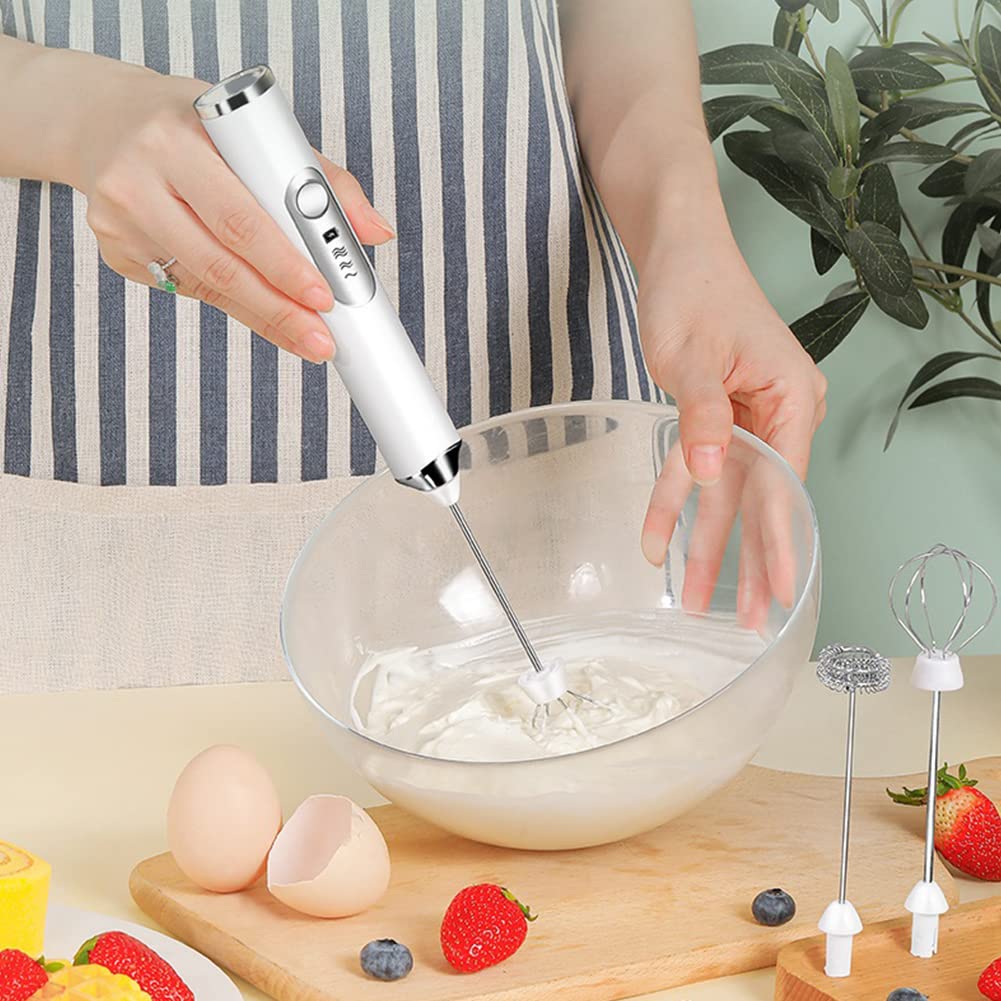 SKYXIU Immersion Electric Hand Blender,Stainless Steel Stick Blender,Usb Charging Wireless Mini Mixer with Variable Speeds, Egg Whisk,Smoothies,Sauces and Puree