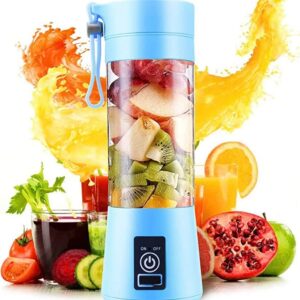 Generic Portable Blender, USB Rechargeable, 6 Blades, Blue