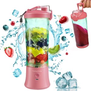 portable blender, bpa free personal blender with waterproof usb, shakes and smoothies with 6 blades mini blender 20oz for kitchen,home,baby,travel