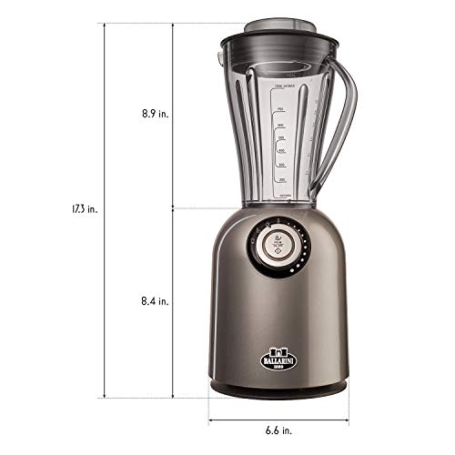 Ballarini Tesoro Countertop Blender - Metallic Grey, Made in Italy