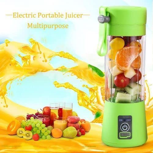 Portable Blender Smoothies Personal Blender Mini Shakes Juicer 380 ml Cup USB Rechargeable Cordless Shaker Bottle (Green) Q2-6888 8x3