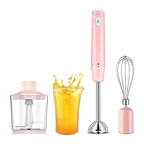 MXJCC Hand Blender, Powerful Immersion Blender Handheld, Smart Pressure Speed Control Portable Stick Mixer Perfect for Smoothies, Baby Food & Soup (Color : Pink)