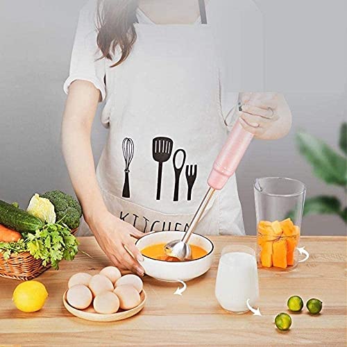 MXJCC Hand Blender, Powerful Immersion Blender Handheld, Smart Pressure Speed Control Portable Stick Mixer Perfect for Smoothies, Baby Food & Soup (Color : Pink)