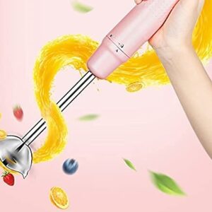 MXJCC Hand Blender, Powerful Immersion Blender Handheld, Smart Pressure Speed Control Portable Stick Mixer Perfect for Smoothies, Baby Food & Soup (Color : Pink)