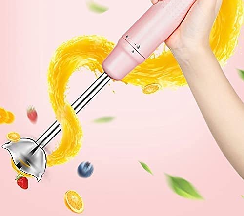 MXJCC Hand Blender, Powerful Immersion Blender Handheld, Smart Pressure Speed Control Portable Stick Mixer Perfect for Smoothies, Baby Food & Soup (Color : Pink)