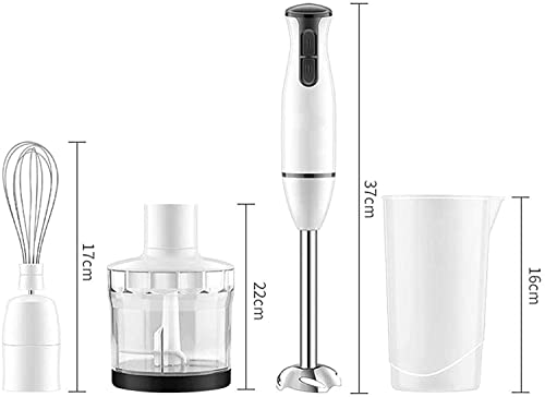 MXJCC Hand Blender, Blender Handheld with Stainless Steel Blade, Milk Frother for Smoothie, Baby Food, Sauces,Puree, Soup (Color : White)