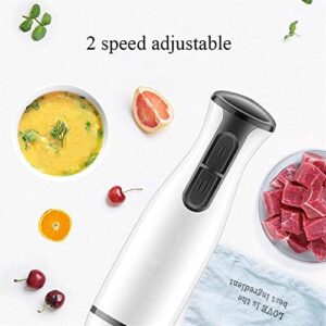 MXJCC Hand Blender, Blender Handheld with Stainless Steel Blade, Milk Frother for Smoothie, Baby Food, Sauces,Puree, Soup (Color : White)