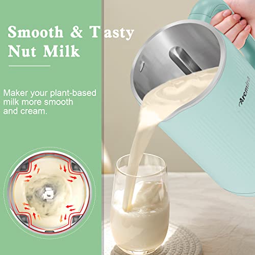 Arcmira Automatic Nut Milk Maker, 20 OZ Homemade Almond, Oat, Soy, Plant-Based Milk and Dairy Free Beverages, Almond Milk Maker with Delay Start/Keep Warm/Boil Water, Soy Milk Maker with Nut Milk Bag