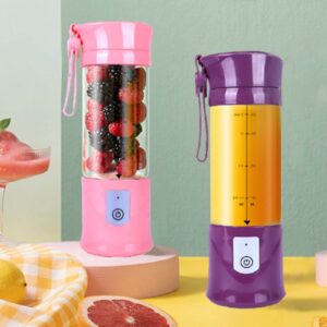 ypcoo 2pcs portable blender, usb travel juice cup, durable abs materials, non-toxic, bpa free, mini, convenient, cordless, 13oz bottle, 4000mah battery, blend up to 20 times
