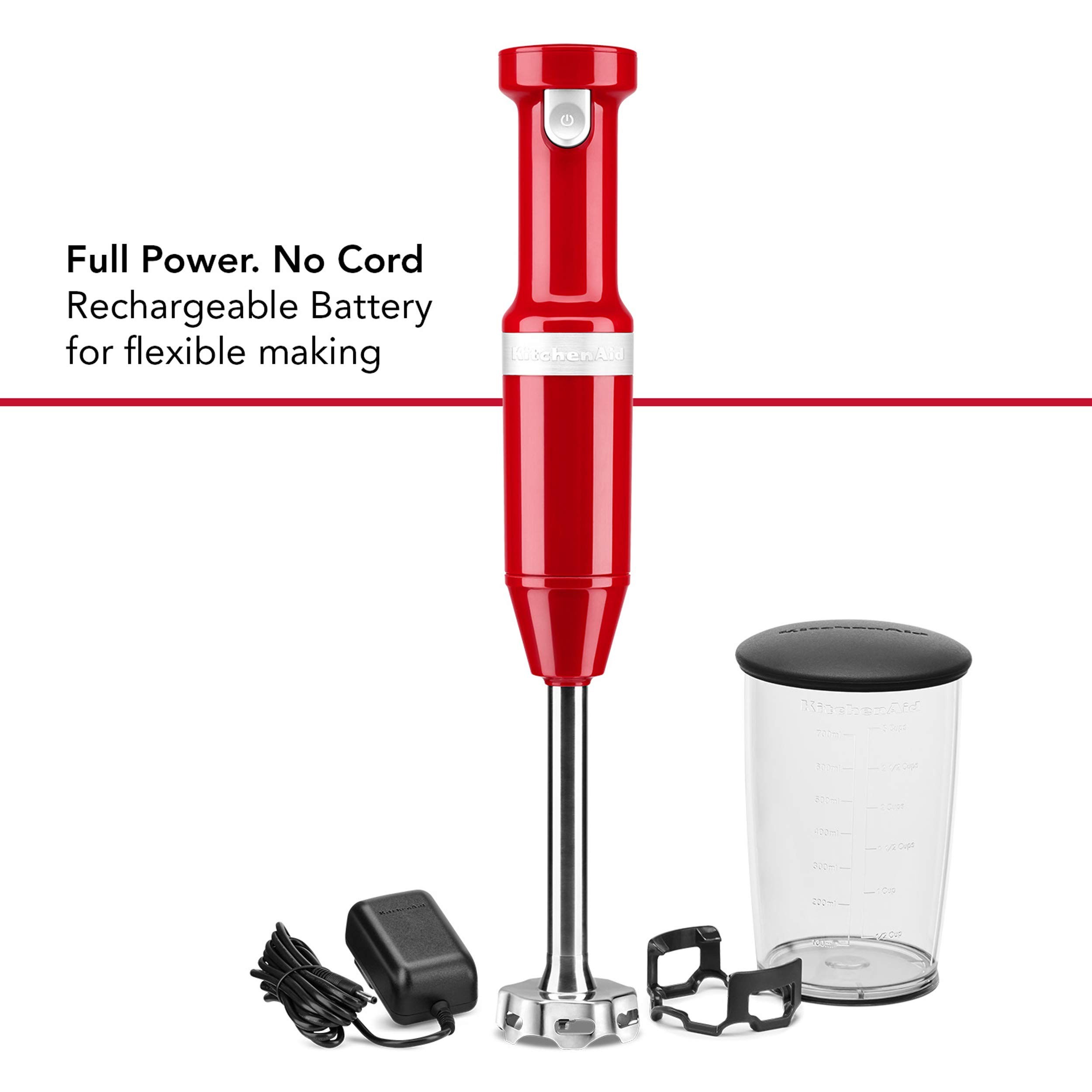 KitchenAid 5 Cup Food Chopper + Cordless Variable Speed Hand Blender Bundle | Empire Red