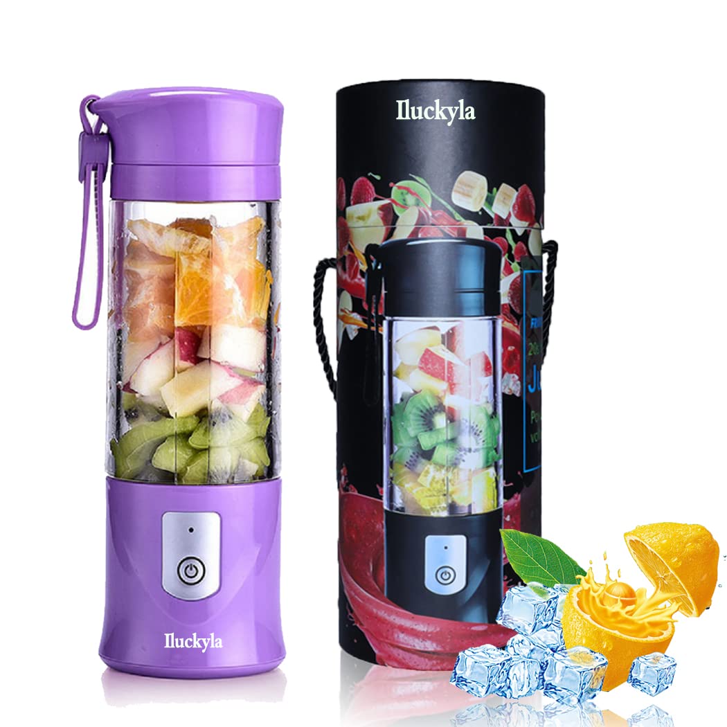 Portable USB Juicer Blender,Travel Juice Cup Baby Food Mixing Machince with Powerful Motor 4000mAh Rechargeable Battery Mini blender,13Oz