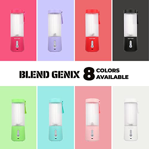 Blend Genix Blender for Shakes and Smoothies – Advanced Portable Fruit Blender with USB Charging Premium Blender Bottle with 450ml Capacity Lightweight and Durable Materials Practical Lanyard, Black