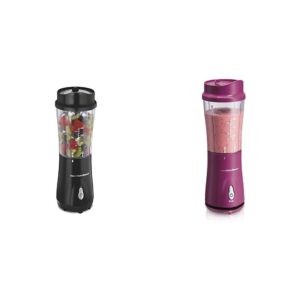 hamilton beach personal blender for shakes and smoothies with 14oz travel cup and lid, black (51101a & personal blender for shakes and smoothies with 14oz travel cup and lid
