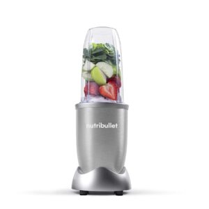 NutriBullet NB9-1301S Pro 13 Pcs Silver, 900W & 24 Ounce Tall Cup with Standard Lip Ring, Clear/Gray