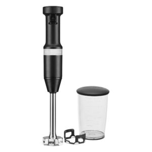 KitchenAid 3.5-Cup Food Chopper, medium, Matte Black & KHBV53BM Variable Speed Corded Hand Blender, Black Matte, 8 in