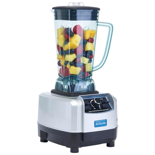 Winco XLB-1000 68 oz. Commercial Electric Accelmix 2 HP Blender - 120V, 1450 W, Gray
