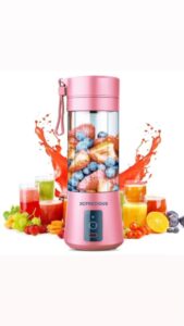 usb portable blender juicer cup, 3cprecious fruit juice mixer, mini portable rechargeable battery/juicing blender mixer, 380ml (pink)