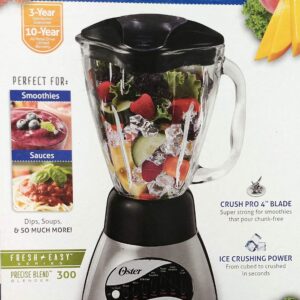 Oster 6812-001 Core 16-Speed Blender with Glass Jar, Black & Blender 6-Cup Glass Jar, Lid, Black and clear