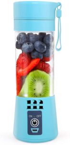 modaio portable mini juicer blender for milk shakes, fruit juice and smoothies, six 3d blades ice crushing rechargeable with usb, 13oz (blue)