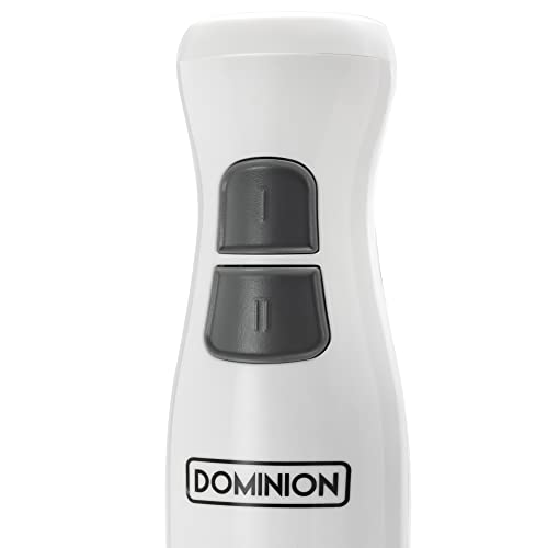 Dominion Electric Multi Purpose Immersion Stick Hand Blender Stick Includes Stainless Steel Shaft & Blades, Powerful 180 Watt Ice Crushing 2-Speed Control One Hand Mixer, Removable Blending Stick for Easy Cleaning, White