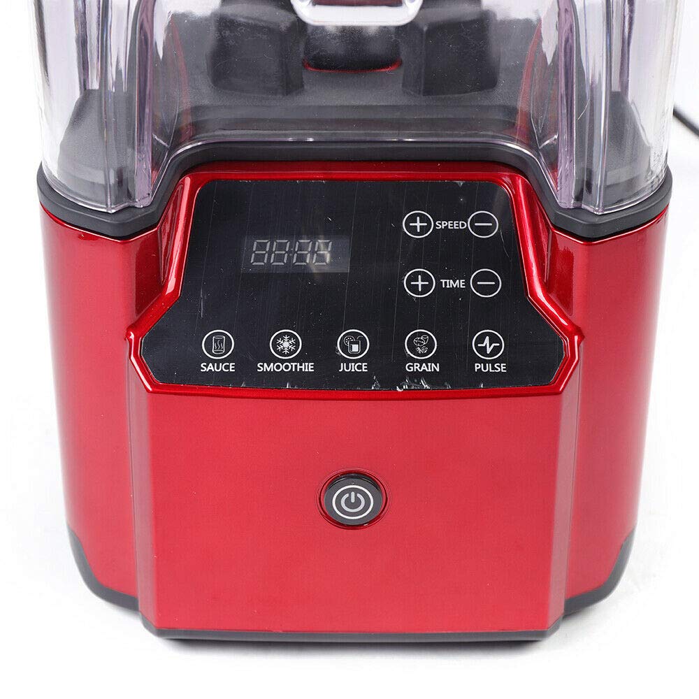 2200W Commercial Electric Blender, 2.2L Fruit Juice Smoothie Maker Soundproof Cover Blender Fruit Food Mixer Countertop Blender With Shield Quiet Sound Enclosure for Puree Ice Crush Smoothies (A)