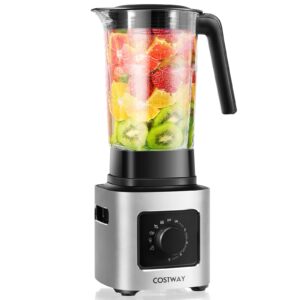 costway countertop blender, powerful blender with 68 oz tritan jar, stainless steel blades, 5-level speed control & 5 blending functions, 1500w professional blender for milkshake & juice