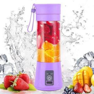 portable blender smoothies personal blender mini shakes juicer 380 ml cup usb rechargeable (purple)