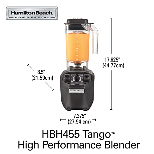 Hamilton Beach Commercial Tango Blender, 48 oz BPA Free Container, Adjustable Timer, 2.4 HP (HBH455)