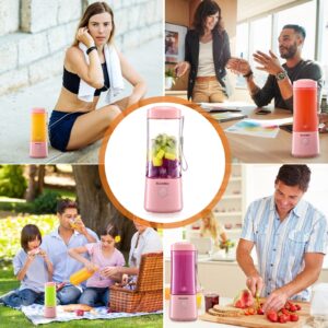 Portable Blender, Personal size blender Smoothie Maker Blender, Personal Smoothie Mixer, Usb Rechargeable Smoothie Blender (PINK)