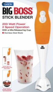 big boss 200 watt power 2-speed operation immersian hand-stick blender/mixer with a mix/measuring cup