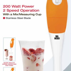 Big Boss 200 Watt Power 2-Speed Operation Immersian Hand-Stick Blender/mixer with a Mix/Measuring Cup