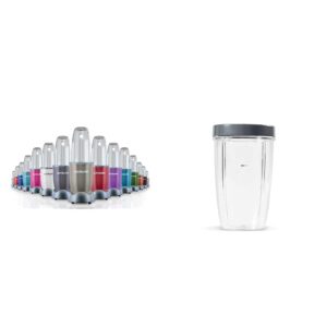 nutribullet nb9-1301b pro 13 pcs cobalt blue, 900w & 24 ounce tall cup with standard lip ring, clear/gray