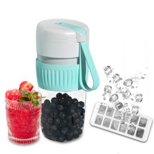 woolala portable smoothie blender with ice cube tray, 380ml personal blender mini juicer cup for commuting travel sports, one blender bottle for blending & drinking