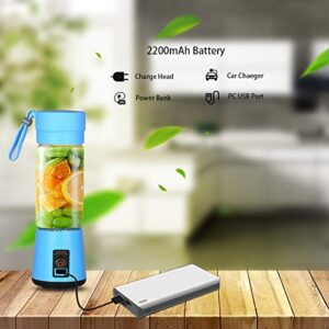 Cotsoco Portable Electric Juicer Cup, USB Rechargeable Personal-use Blender, 400ml Capacity, Blue