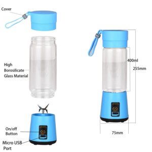 Cotsoco Portable Electric Juicer Cup, USB Rechargeable Personal-use Blender, 400ml Capacity, Blue