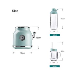 Kitchen Flower Retro Mini Blender Tritan BPA BPA Free Jar Smoothie Ice Crush Blender 600mL Capacity 220v