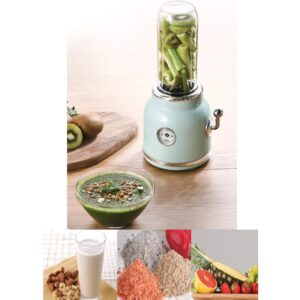 Kitchen Flower Retro Mini Blender Tritan BPA BPA Free Jar Smoothie Ice Crush Blender 600mL Capacity 220v