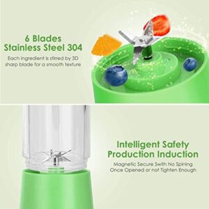 Portable Blender, Personal Mini Blender with 380ML for Smoothies and Shakes, USB Rechargeable Blender for Home, Kitchen, Office, Travel, Gym, Picnic